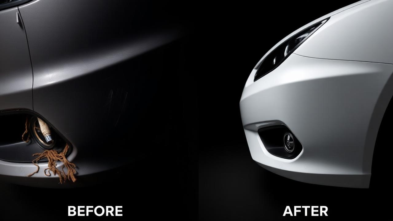 Bumper collision repair before and after
